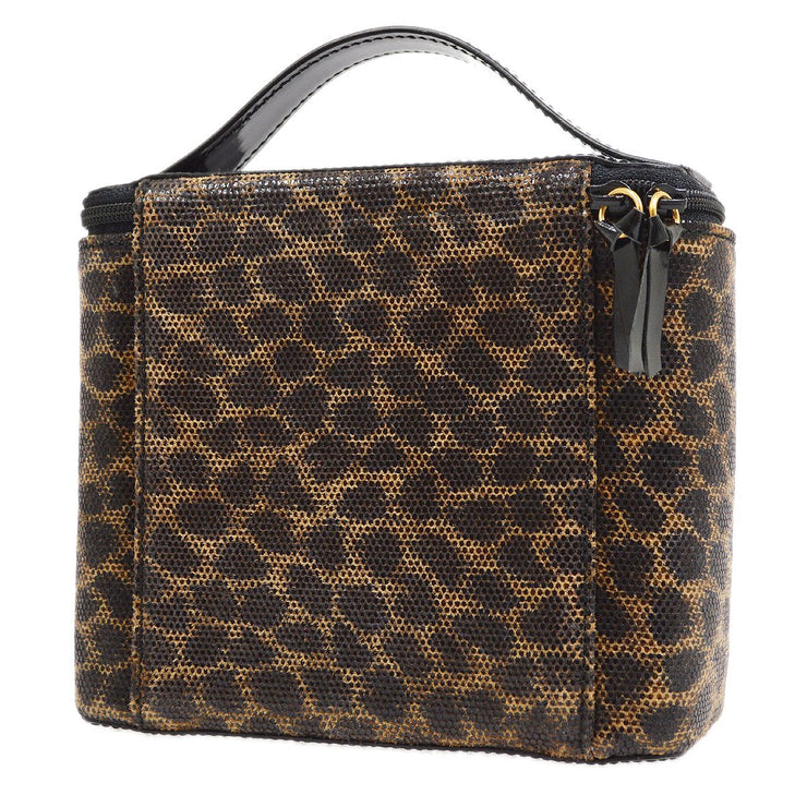 LOEWE Leopard Cosmetic Hand Bag Black