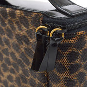 LOEWE Leopard Cosmetic Hand Bag Black