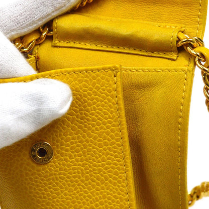 Chanel 1996-1997 Timeless Key Case Yellow Caviar