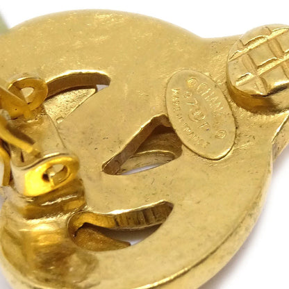 CHANEL 1997 Heart CC Earrings Gold Medium