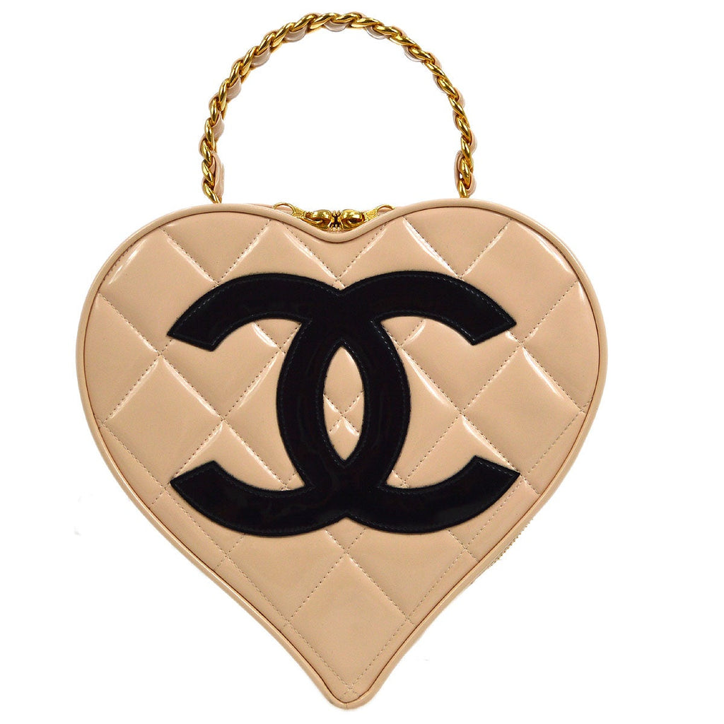 Chanel Large Heart Bag in White Leather with Gold Hardware — Amaia