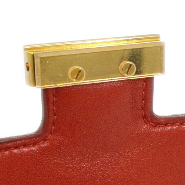 Hermes 18cm Rouge H Lizard Double Gusset Constance Bag with Gold, Lot  #56070