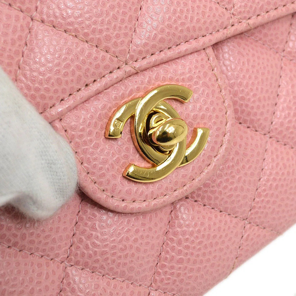 CHANEL * 2004-2005 Classic Square Mini Pink Caviar