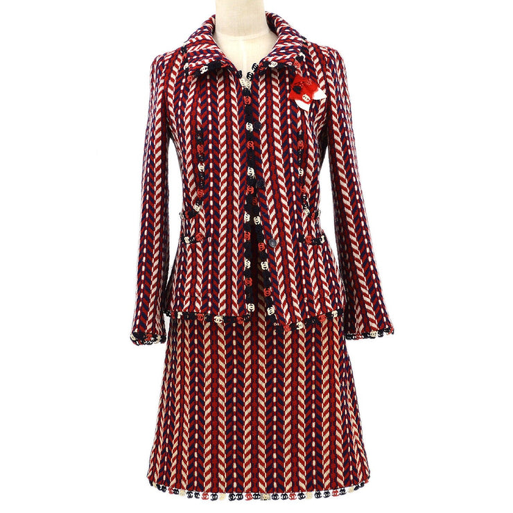 CHANEL 2004 Fall chevron-tweed wool suit #36 #38 – AMORE Vintage Tokyo