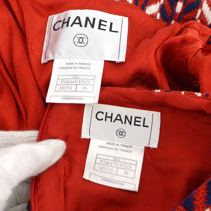 Chanel 2004 Fall chevron-tweed wool suit #36 #38