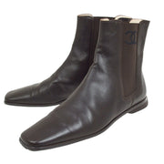 CHANEL Brown Chelsea Boots Shoes