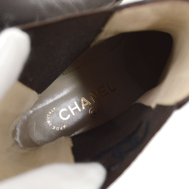 CHANEL Brown Chelsea Boots Shoes