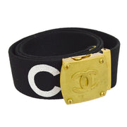 CHANEL 1994 GI Belt Black Gold  #75