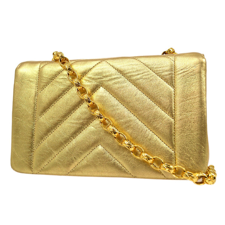 Chanel Vintage CC Clip-lock Flap Bag Black Lambskin 24K Gold