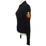 CHANEL 1996 Fall logo-patch ribbed cashmere zip-up cardigan #42