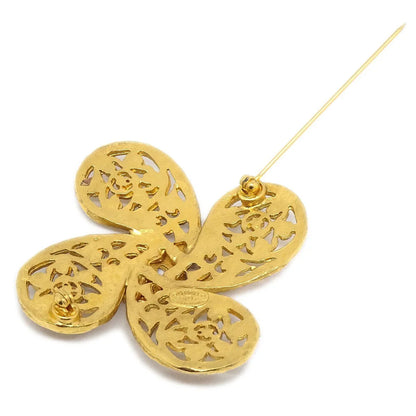 Chanel 1995 Fretwork Paisley Brooch Gold