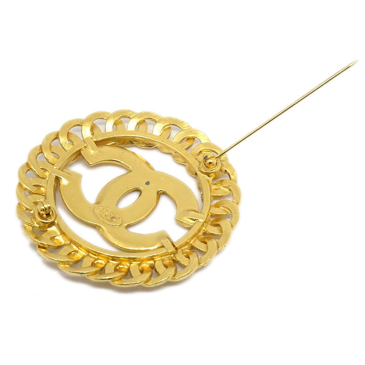 Chanel Medallion Brooch Gold-Plated 96P