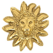 CHANEL Lion Brooch Gold