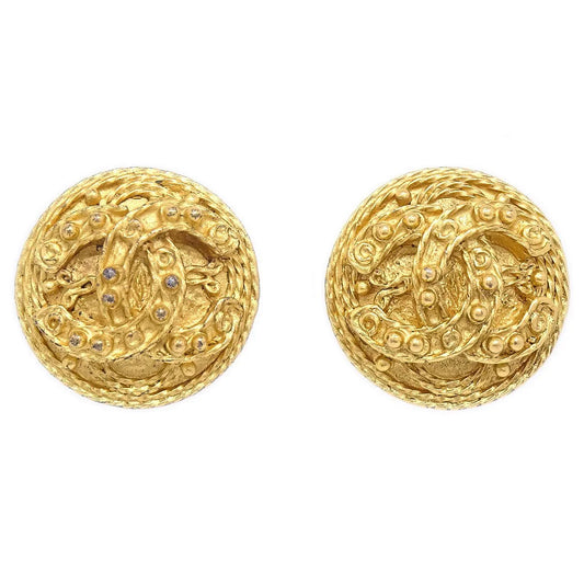 Chanel 1994 Gold 'CC' Filigree Earrings Small