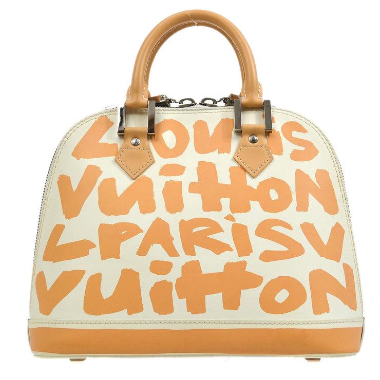 Louis Vuitton LV Hand Bag Alma BB Beige Monogram Graffiti M92180