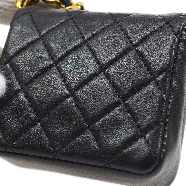 Chanel Mini Rectangular Flap with Top Handle Black Lambskin