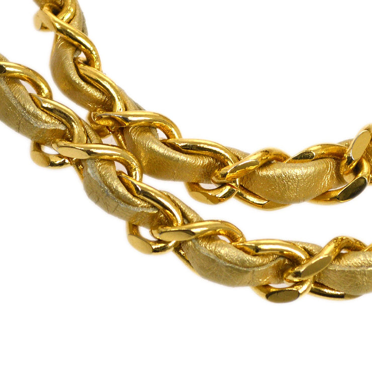 Chanel 1989-1991 Gold Lambskin Chain Shoulder Bag