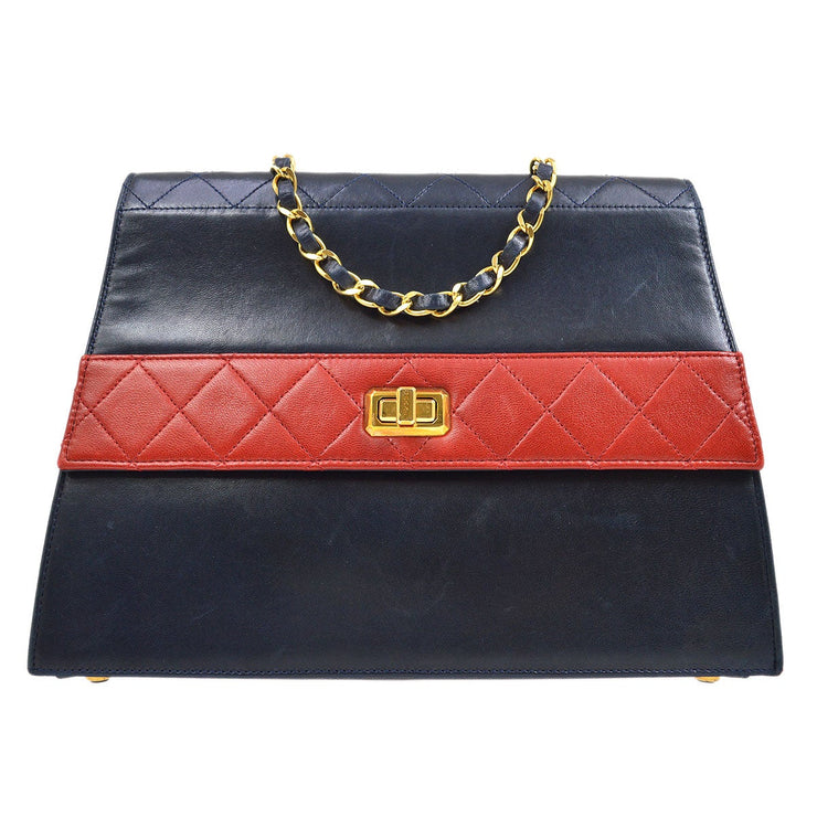 CHANEL 1989-1991 Navy Trapezoid Flap Large & Pouch Set – AMORE Vintage Tokyo