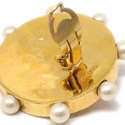 Chanel 1980年代人造珍珠和水晶CC耳环