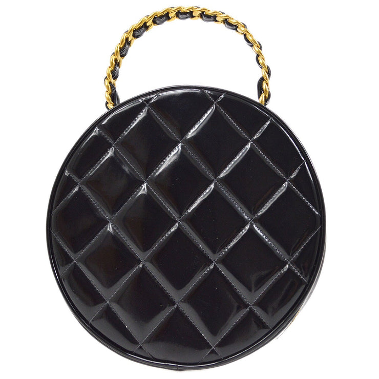 CHANEL * 1994-1996 Chain Vanity Round Hand Bag Black