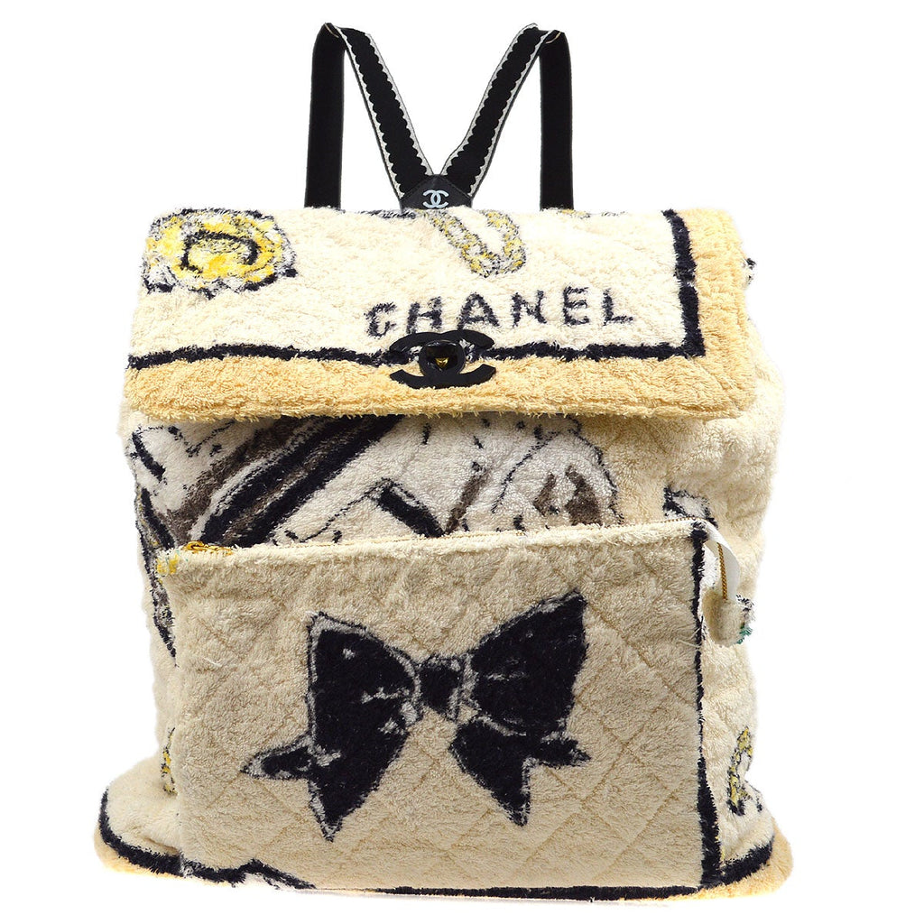 CHANEL 1994 Terry Cloth Backpack AMORE Vintage Tokyo