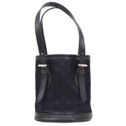 Louis Vuitton 2001 Monogram Satin Little Bucket Black M92144