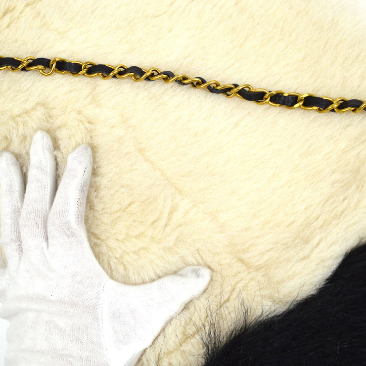 CHANEL 1994 Ivory Faux Fur Logo Arm Warmer Bag