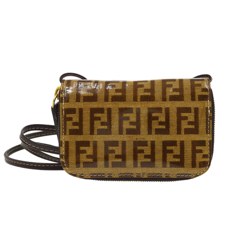 FENDI 2000s PVC Zucchino Shoulder Pochette Wallet Brown – AMORE Vintage  Tokyo