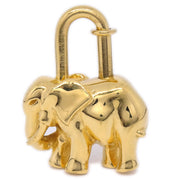 HERMES Elephant Cadena Padlock Bag Charm Gold Small Good