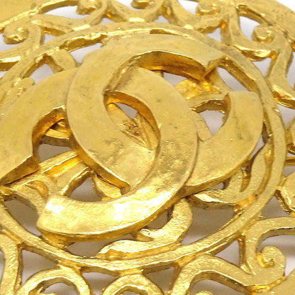 CHANEL 1995 Fretwork Paisley Brooch Pin Gold 95A