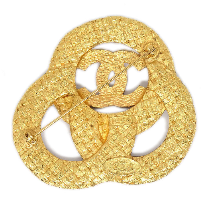 Chanel 1994 Woven Brooch Pin Gold 1255