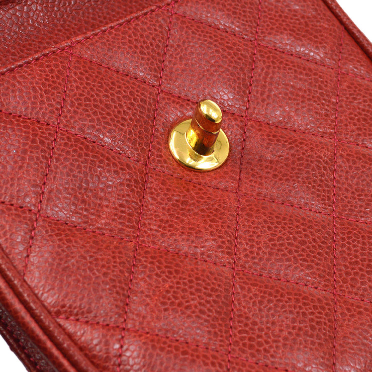 Chanel 1996-1997 Belt Bum Bag Red Caviar Skin #75