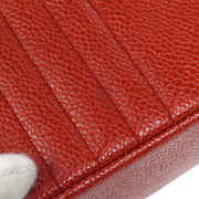 CHANEL 1991-1994 Vertical Classic Square Flap 17 Red Caviar