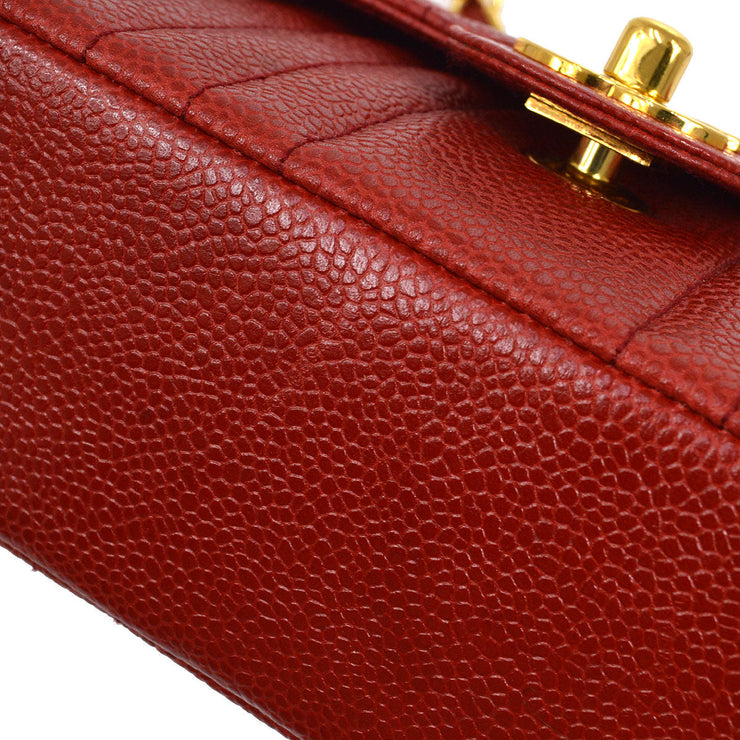 CHANEL 1991-1994 Vertical Classic Square Flap 17 Red Caviar – AMORE Vintage  Tokyo