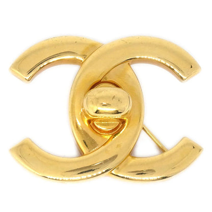 CHANEL Turnlock Brooch Gold Large