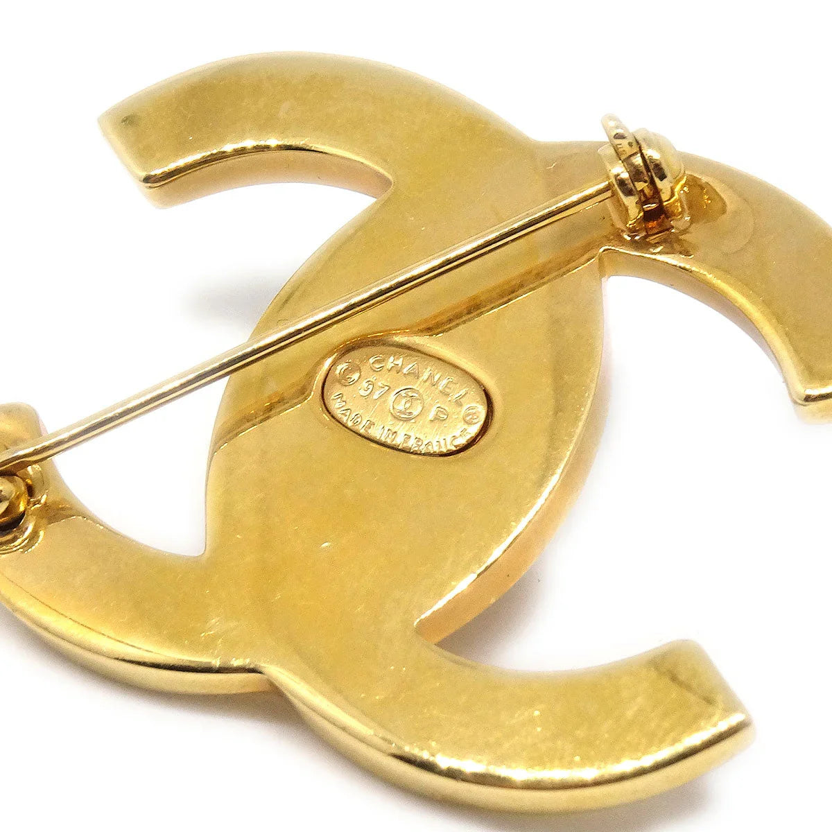 CHANEL Turnlock Brooch Gold Large