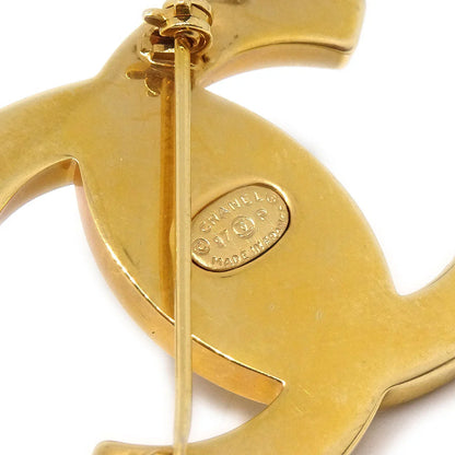 CHANEL Turnlock Brooch Gold Large