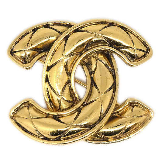 Chanel 1986-1994 Quilted CC Brooch Small 1153