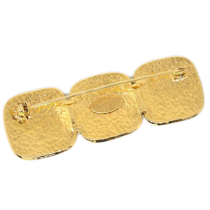 Chanel 1994 Triple CC Logos Brooch Gold