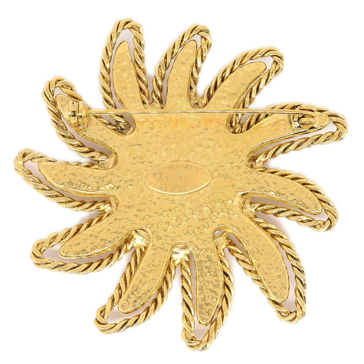 CHANEL 1994 Sun Brooch Gold