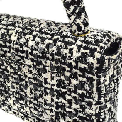 CHANEL * 1994 Tweed Sequins Top Handle Bag