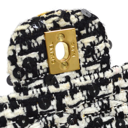 CHANEL * 1994 Tweed Sequins Top Handle Bag