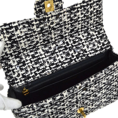 CHANEL * 1994 Tweed Sequins Top Handle Bag