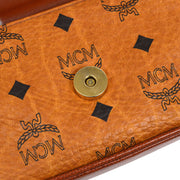 MCM Cognac Visetos Ball Chain Shoulder Bag Brown