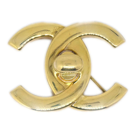 Chanel 1997 Turnlock Brooch Pin Large