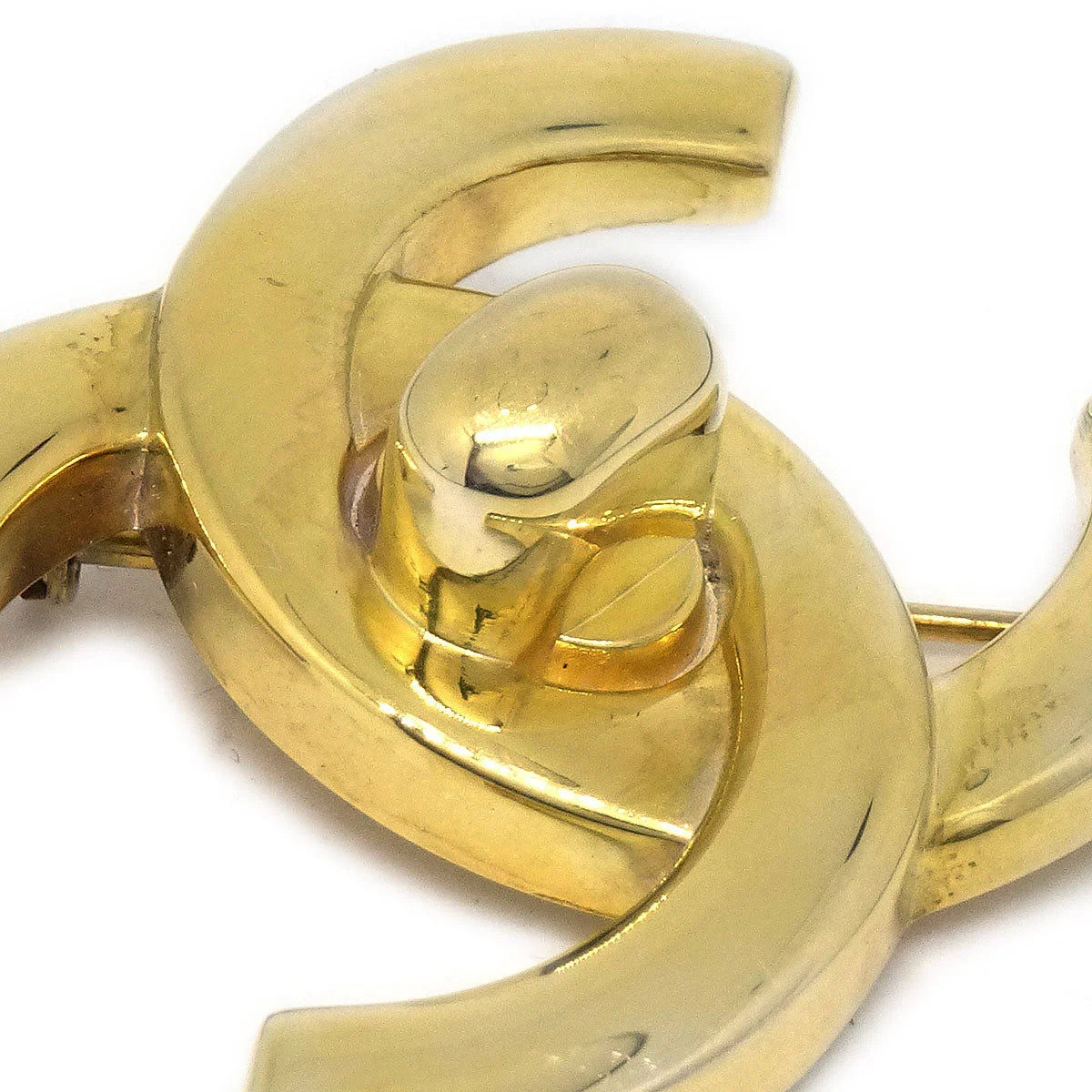 Chanel 1997 Turnlock Brooch Pin Large