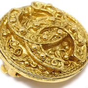 CHANEL 1994 Button Earrings Gold Large