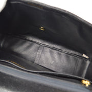CHANEL 1991-1994 Black Caviar Chevron Classic Flap Bag Maxi