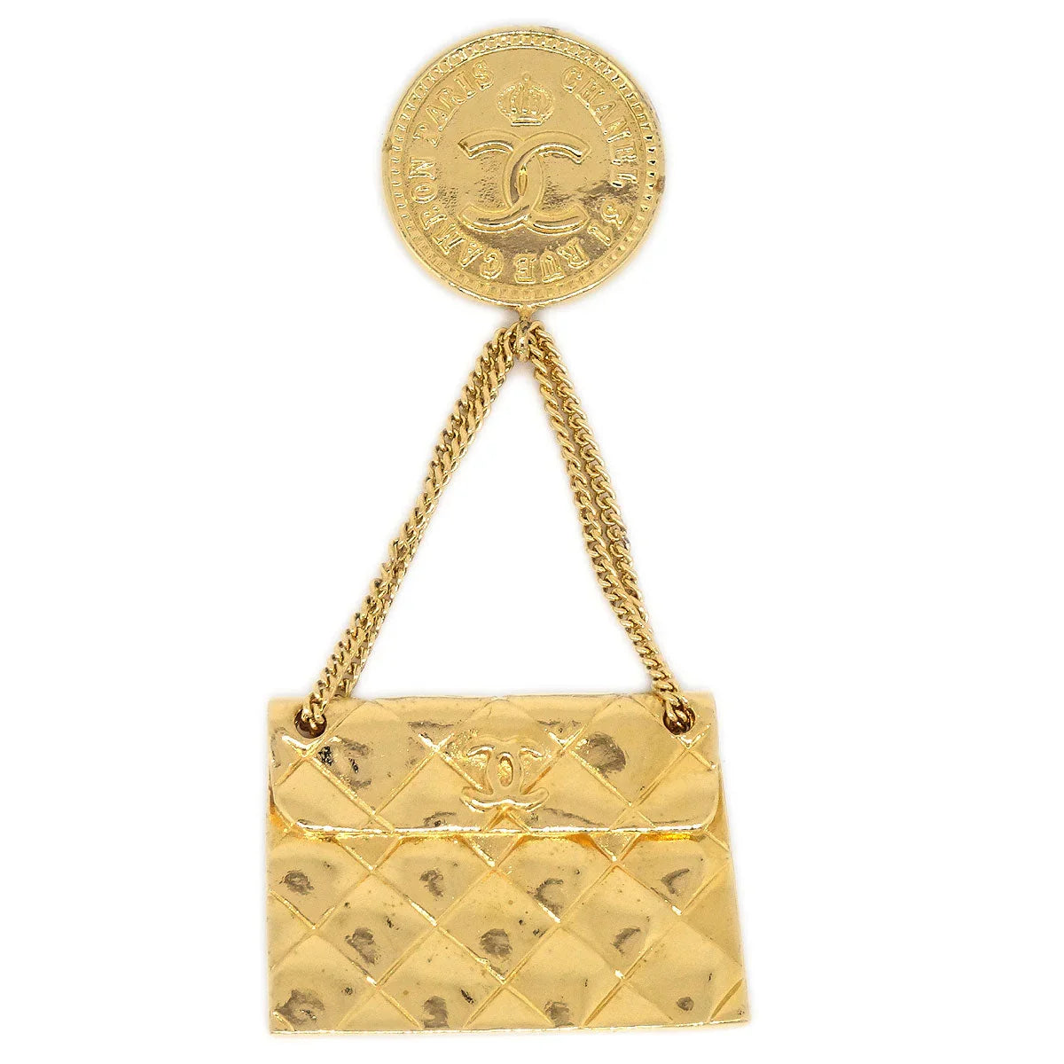 Chanel Bag Brooch Pin Gold 23