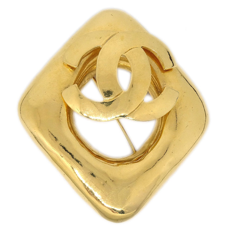 Chanel 1997 Diamond Brooch Pin Gold